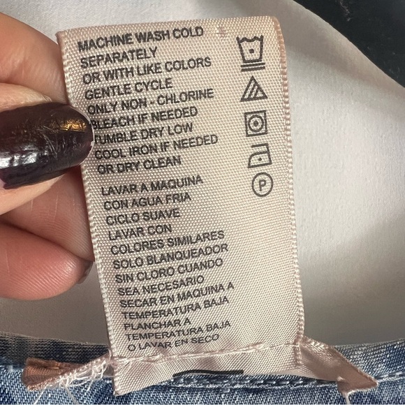 Philosophy Womans Tunic Flowy Roll Tab SIve Blue V Neck Denim Lepord Print XL - Picture 9 of 13